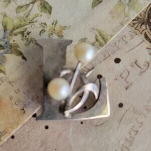 Brooch Women Vintage Pin Sterling Silver Letter L Pearl Initial Monogram Brooch